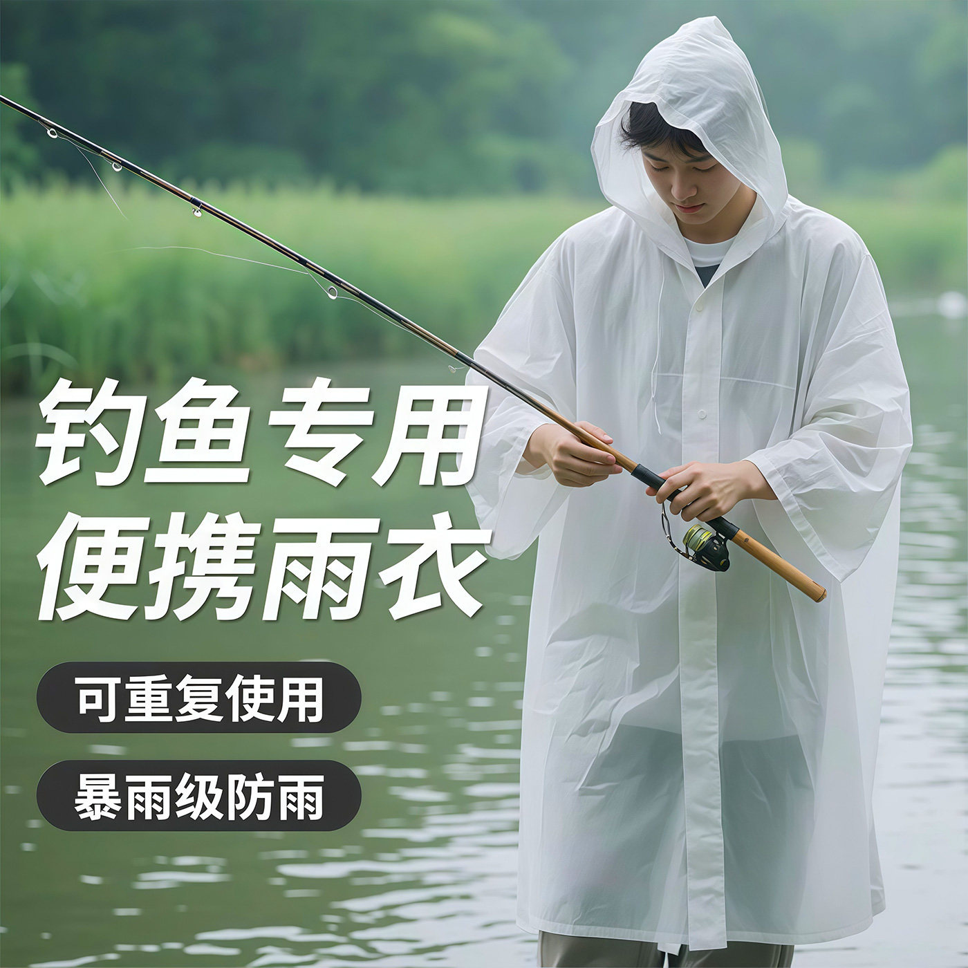 EVA Raincoat Reusable Thickene - Camping Rain Poncho recension och pris