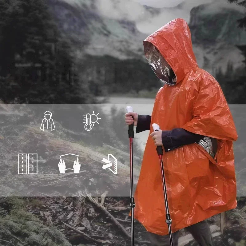 Hooded Emergency Rain Poncho W - Camping Rain Poncho recension och pris