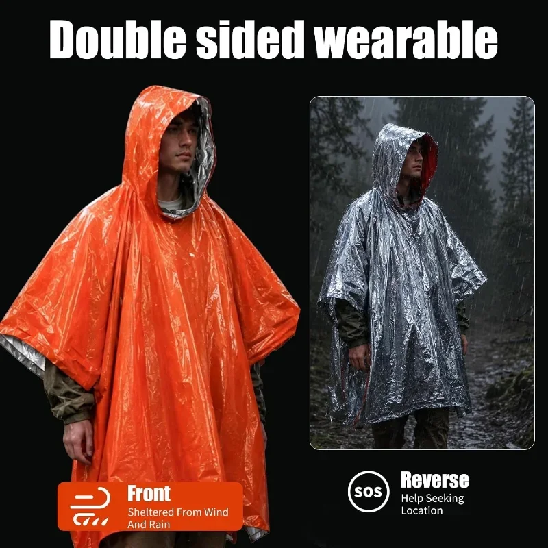 Hooded Emergency Rain Poncho W - Camping Rain Poncho recension och pris